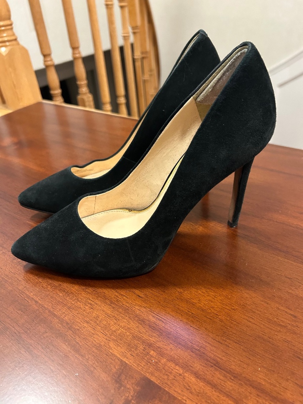 Jessica Simpson Black Suede Cambredge Pumps Pointed Toe Stiletto Heels Size 7